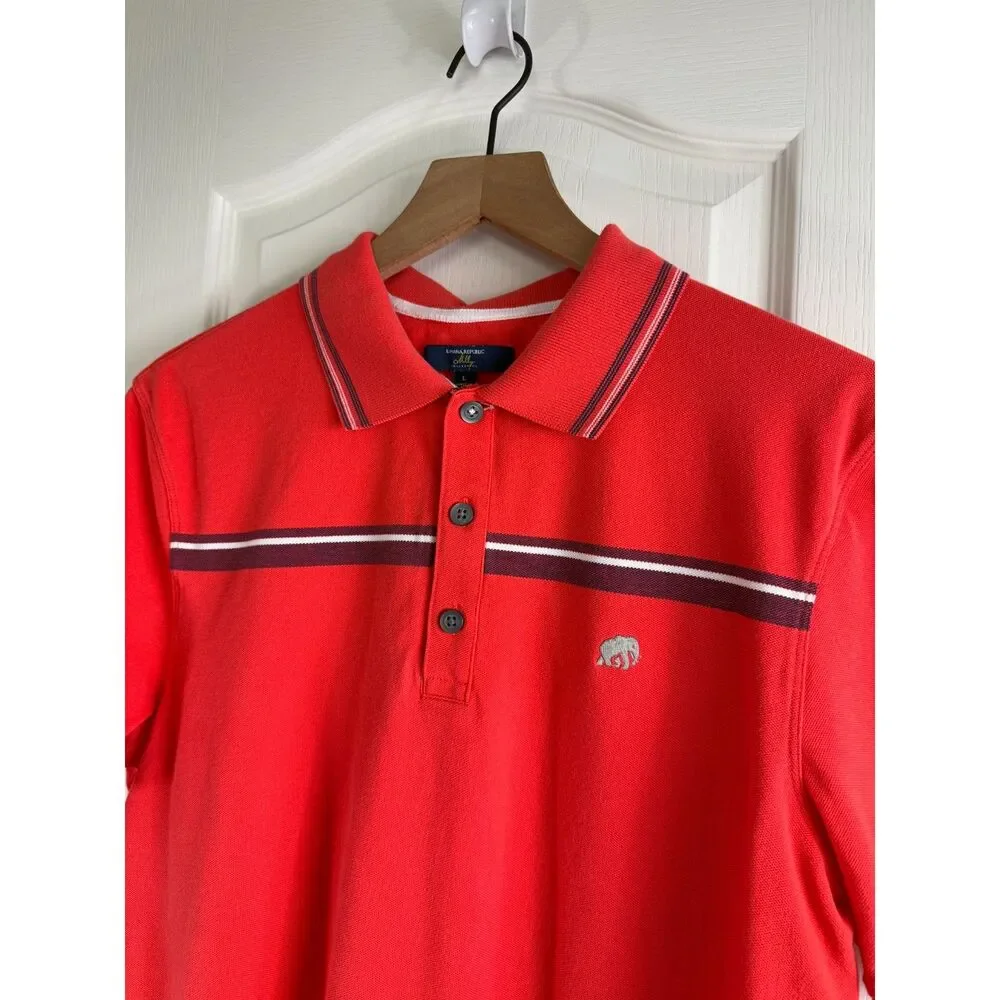 Banana Republic Milly Collection Men's Short Sleeve Polo Shirt Reddish Size L